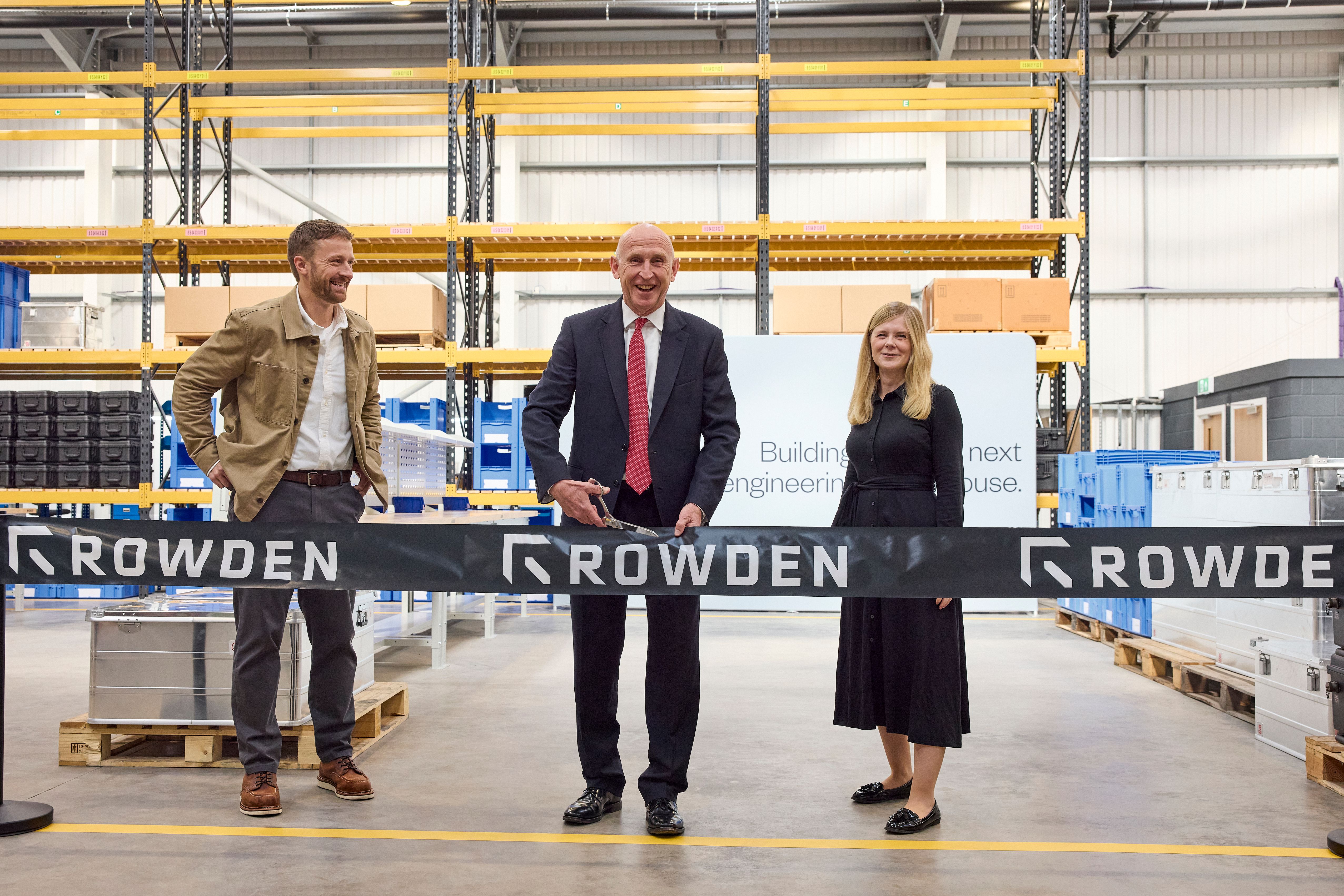 UK Defence Secretary John Healey cutting ribbon to open Rowden’s new production facility in Bristol.